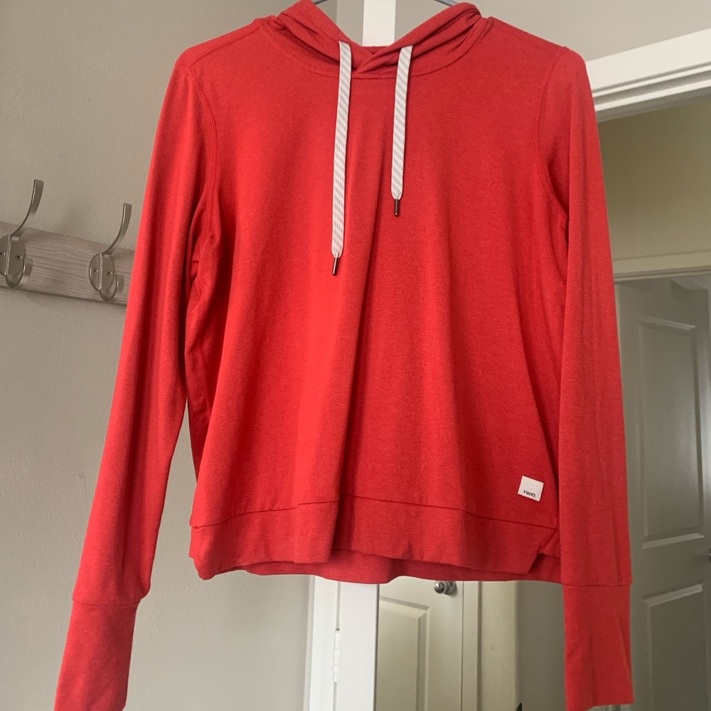 Vuori Halo Essential Hoodie in Melon Heather Size Small